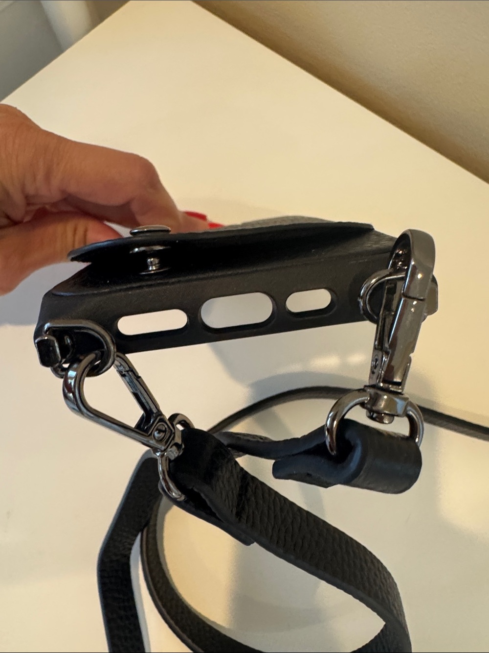 Noemi’s Black Napa Leather Crossbody & Wallet Phone Case with Strap 13 Pro - Picture 5 of 10